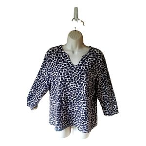 Croft and Barrow Stretch animal print top, size L